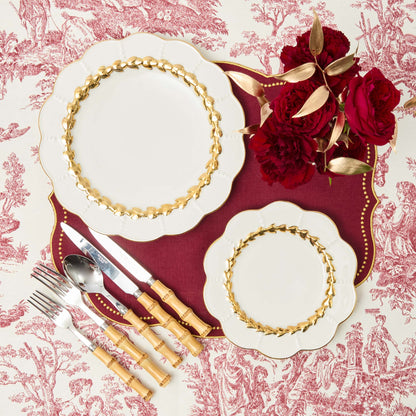 Gold Laurel Dinner & Starter Plates (Set of 8)
