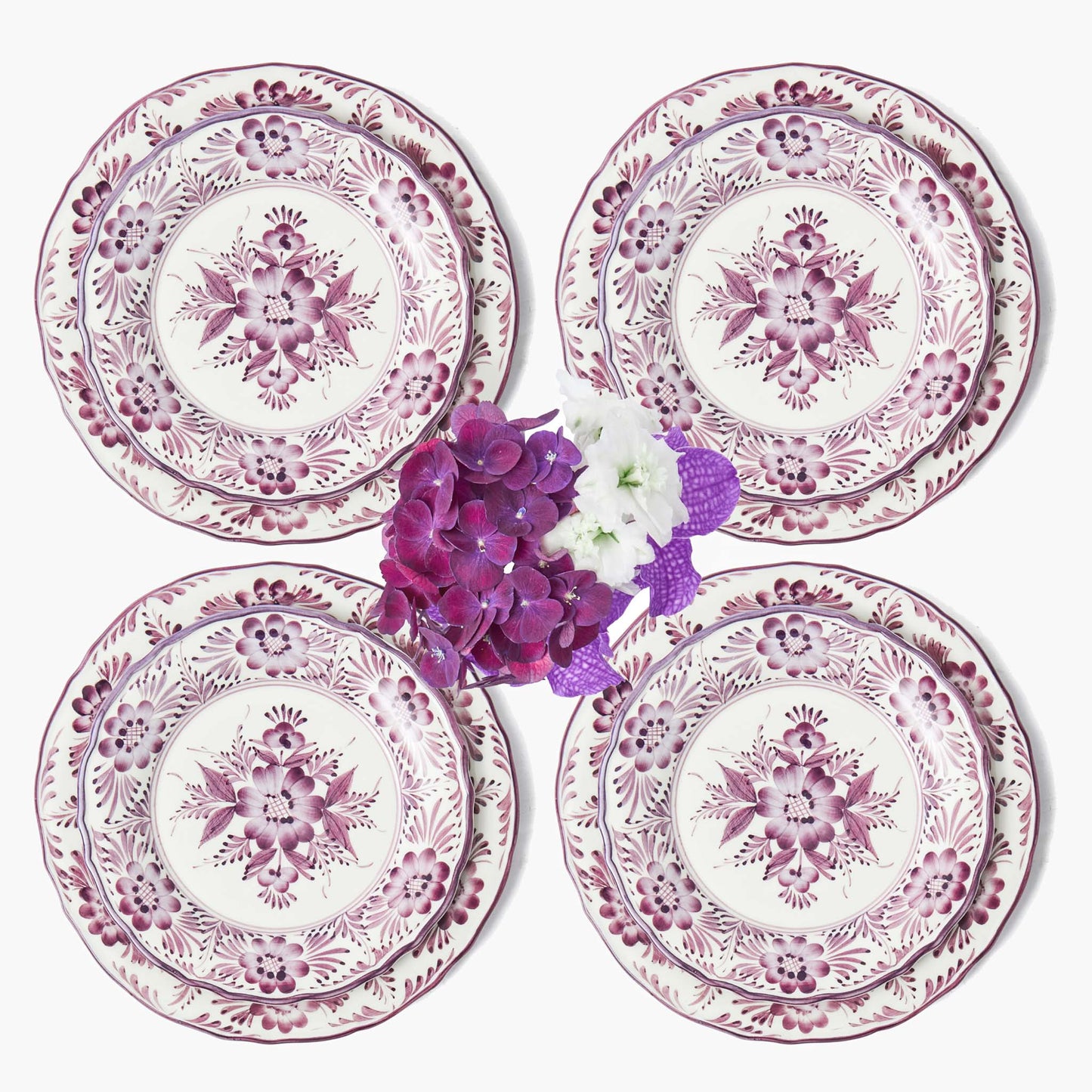 Purple Pandora Dinner & Starter Plates (Set of 8)