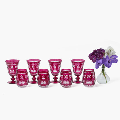 Aubergine Anita Engraved Glassware (Set of 8)