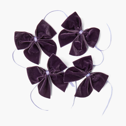 Purple Velvet Napkin Bows (Set of 4)