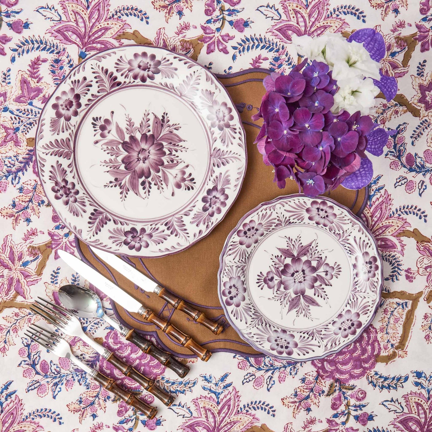 Purple Pandora Dinner & Starter Plates (Set of 8)