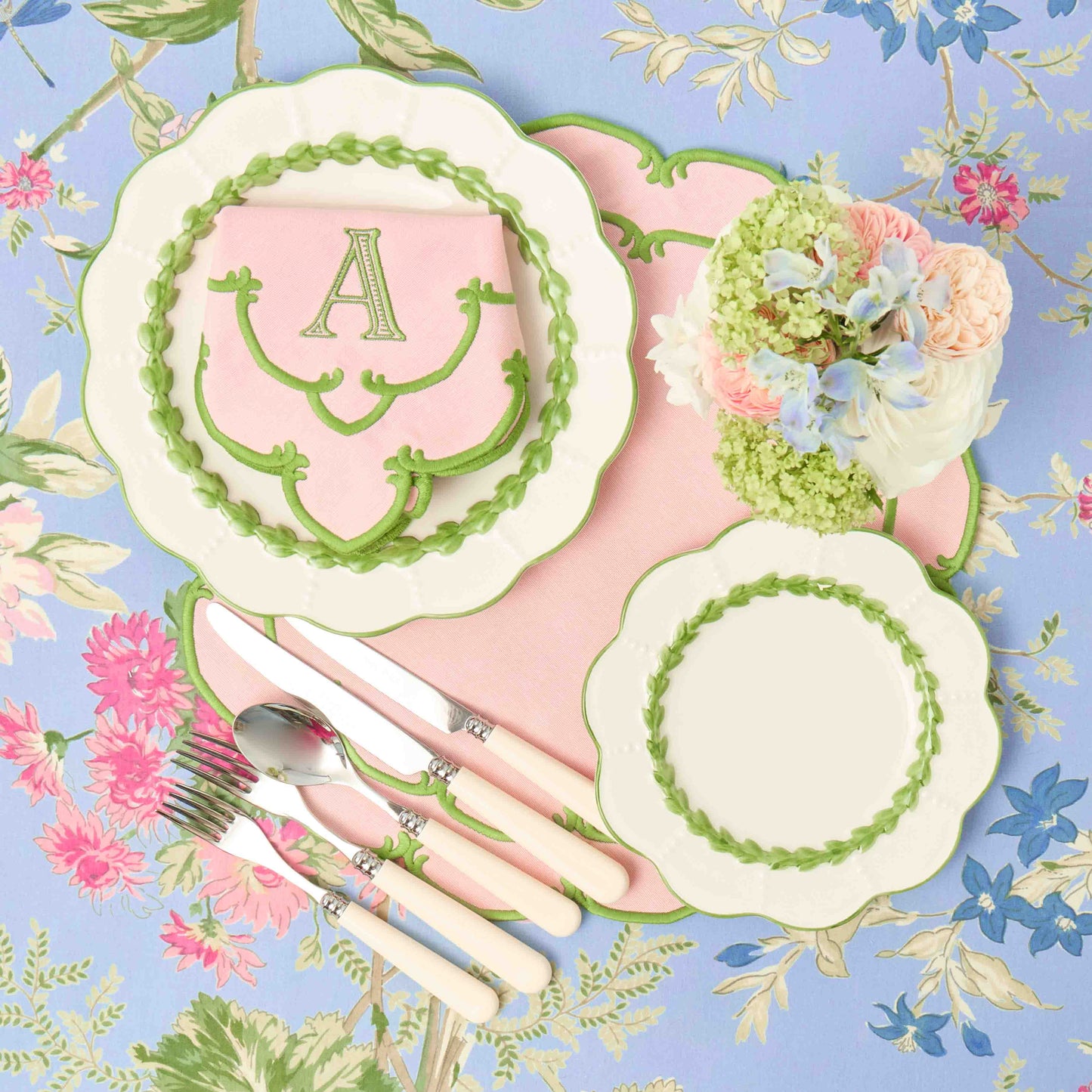 Pink & Green Amanda Placemats (Set of 4)