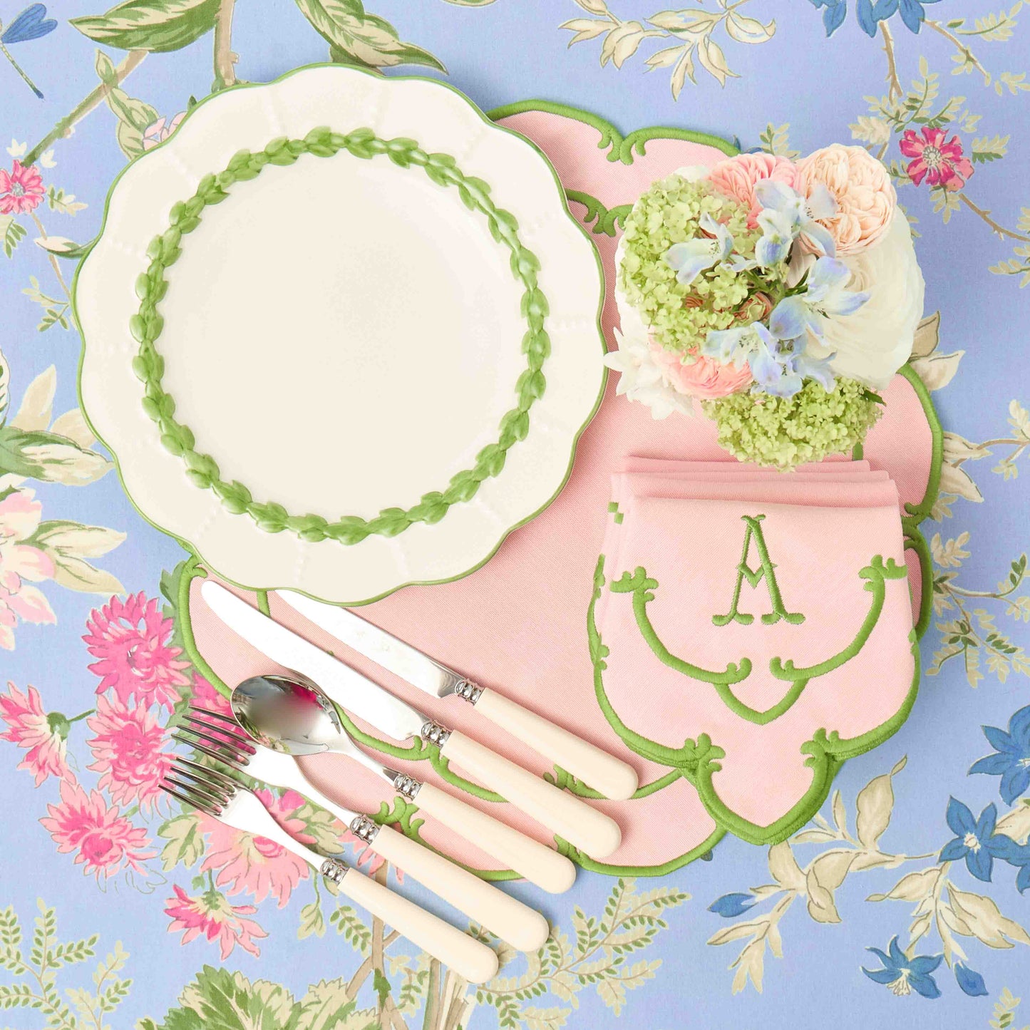 Pink & Green Amanda Napkins (Set of 4)