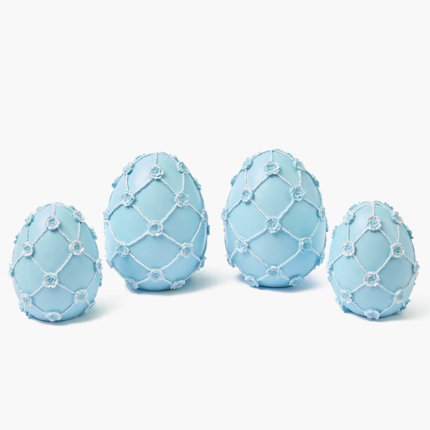 Small Blue Floral Trellis Easter Egg (Pair) - 17cm