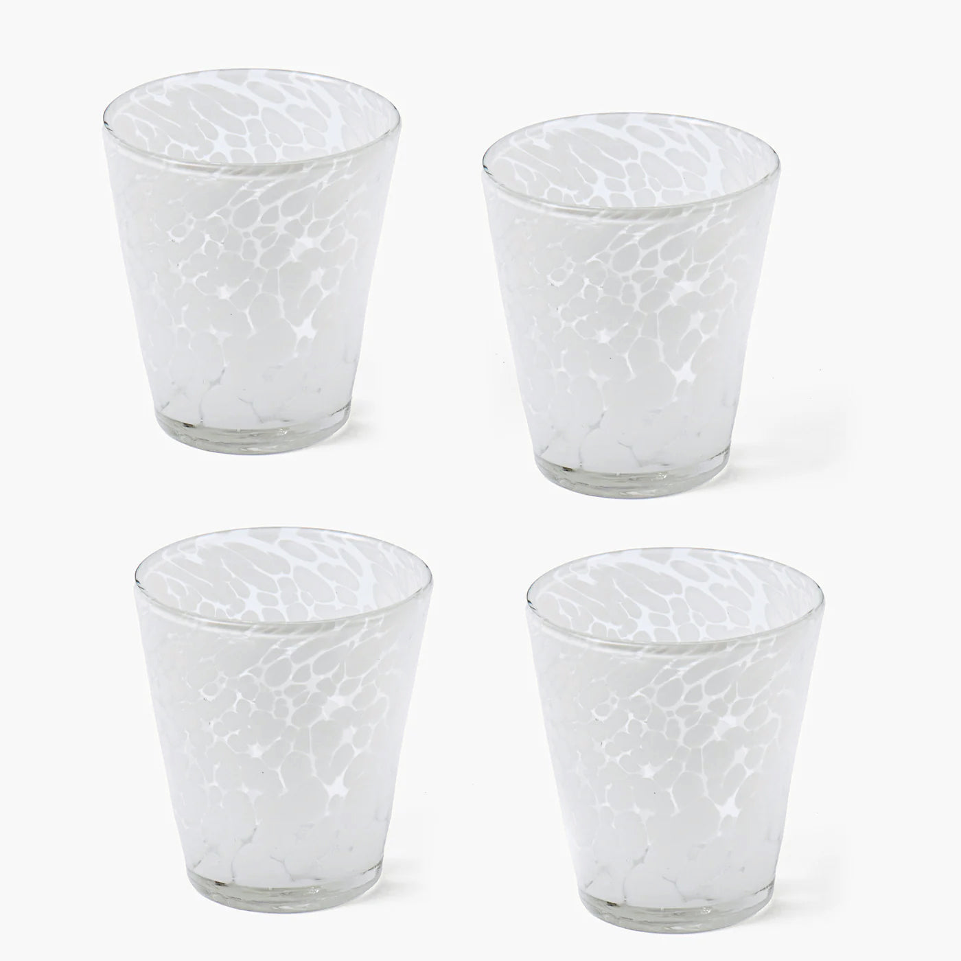 White Dappled Glasses (Set of 4)