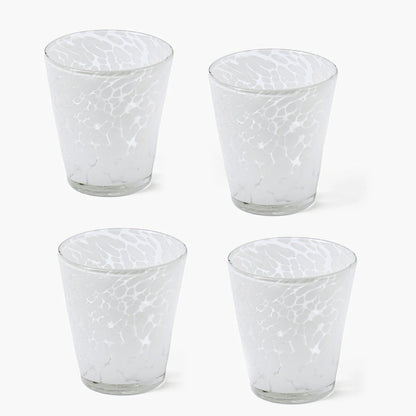White Dappled Glasses (Set of 4)