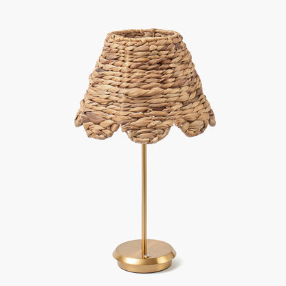 Tall Rechargeable Lamp with Natural Seagrass Shade (24cm)