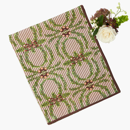 Striped Acorn Garland Tablecloth