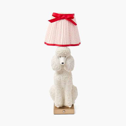 Fifi Poodle Rechargeable Lamp with Pink & Red Lotus Bow Shade (18cm)
