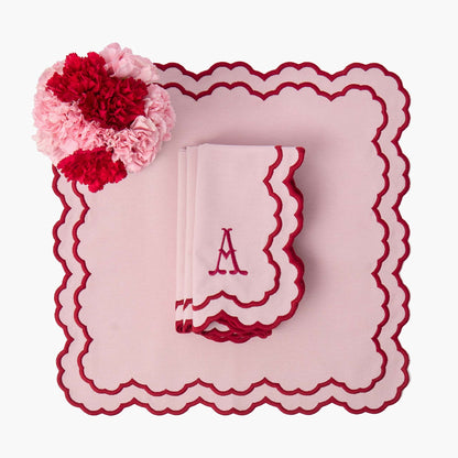 Pink & Red Lily Placemats & Napkins (Set of 4)