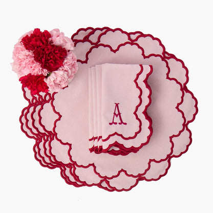 Pink & Red Lily Placemats & Napkins (Set of 4)