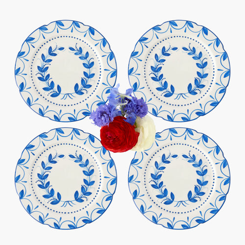 Elizabeth Blue Garland Starter Plates (Set of 4)