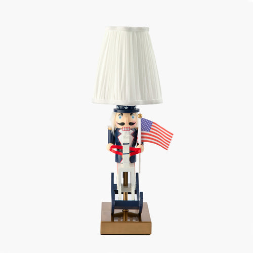 Fourth of July Rechargeable Lamp with Cream Shade (18cm)