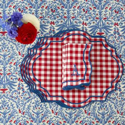 Red Gingham Felix Placemats & Napkins (Set of 4)