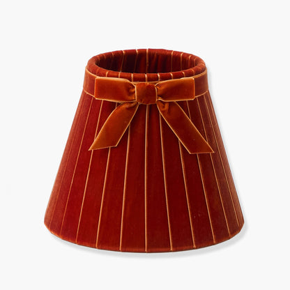Corinthian Rechargeable Lamp with Burnt Orange Velvet Bow Shade (18cm)