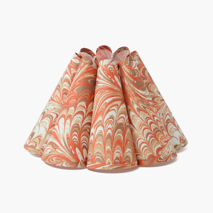 Square Rechargeable Lamp with Orange Estella Marbled Shade (22cm)