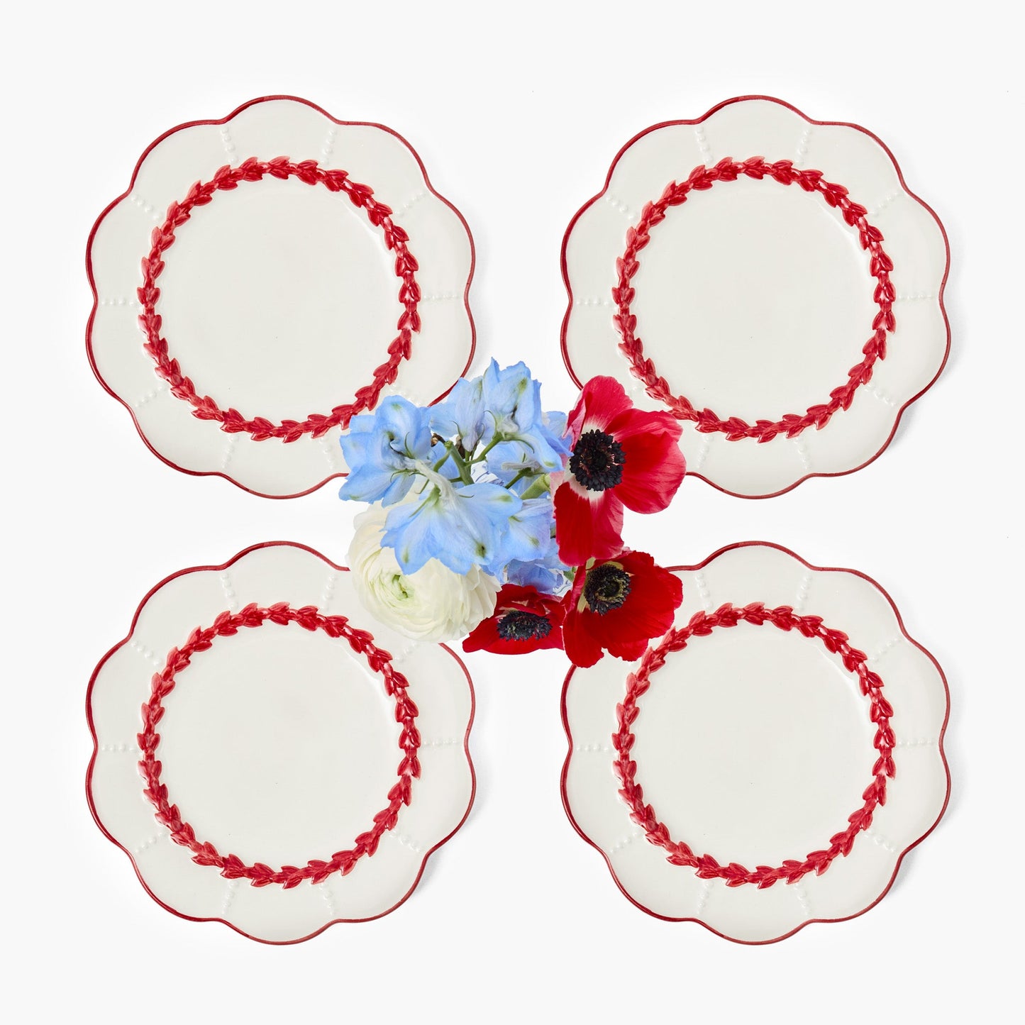 Red Laurel Starter Plates (Set of 4)