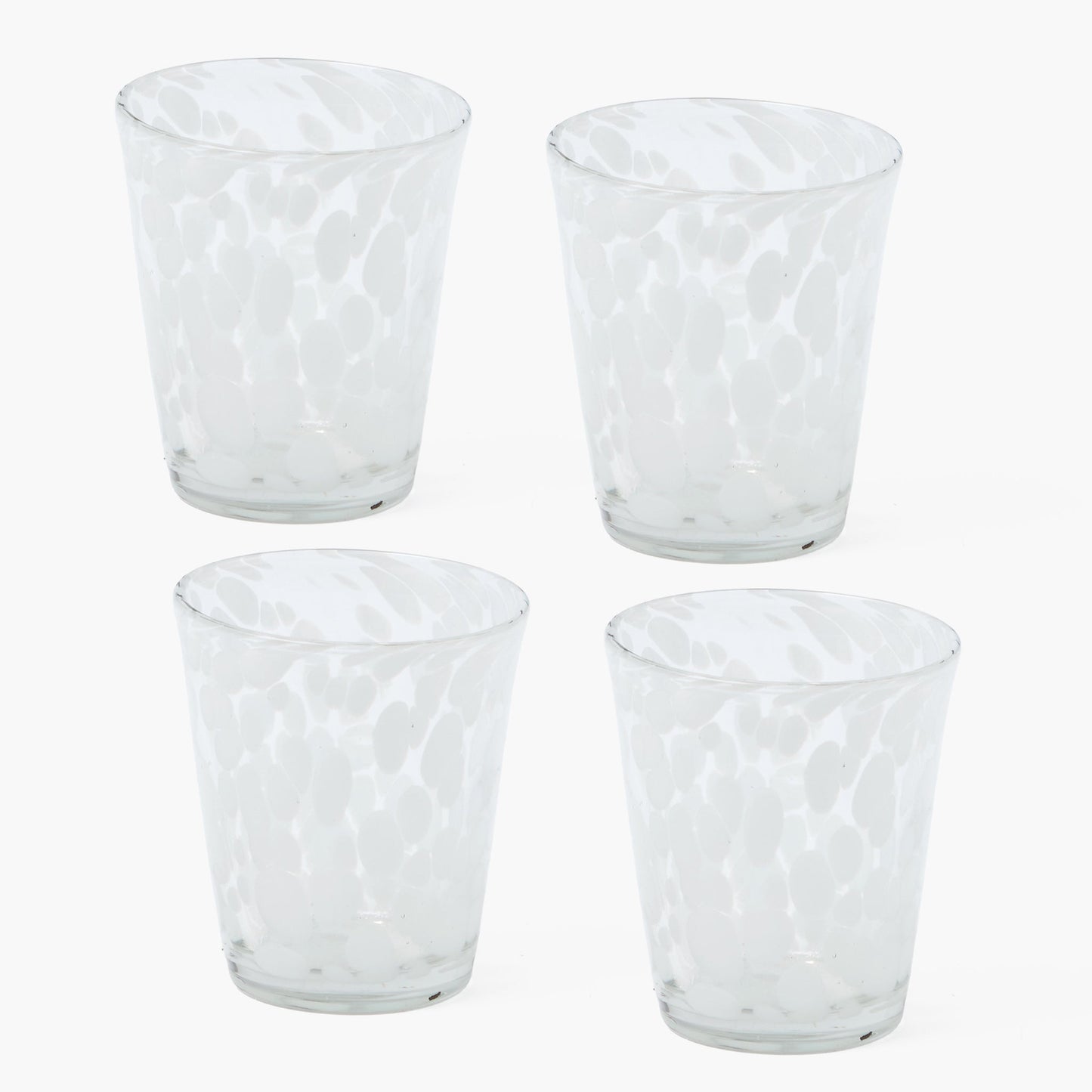 White Dappled Glasses (Set of 4)