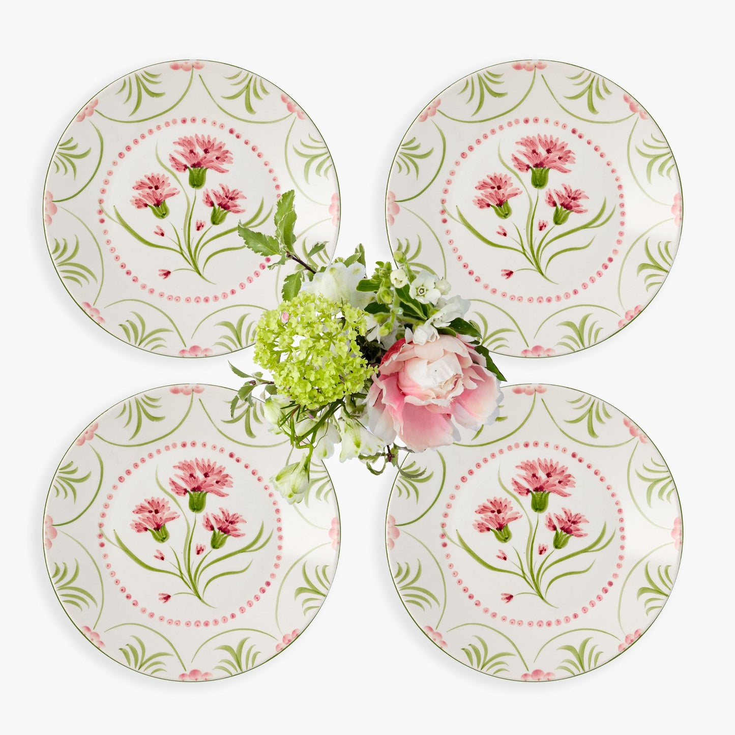 Pink & Green Santa Kristina Starter Plates (Set of 4)