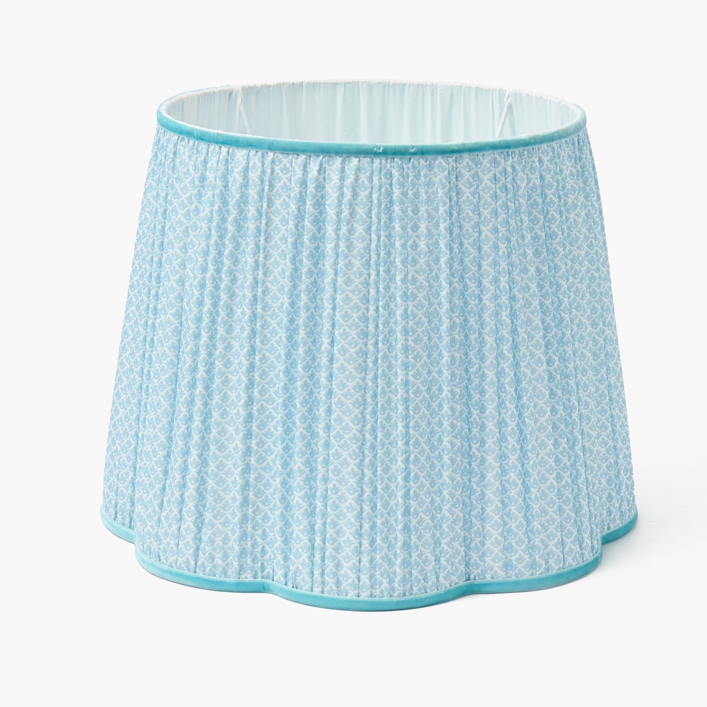 Bamboo Rechargeable Floor Lamp with Soft Blue Lotus Shade (40cm)