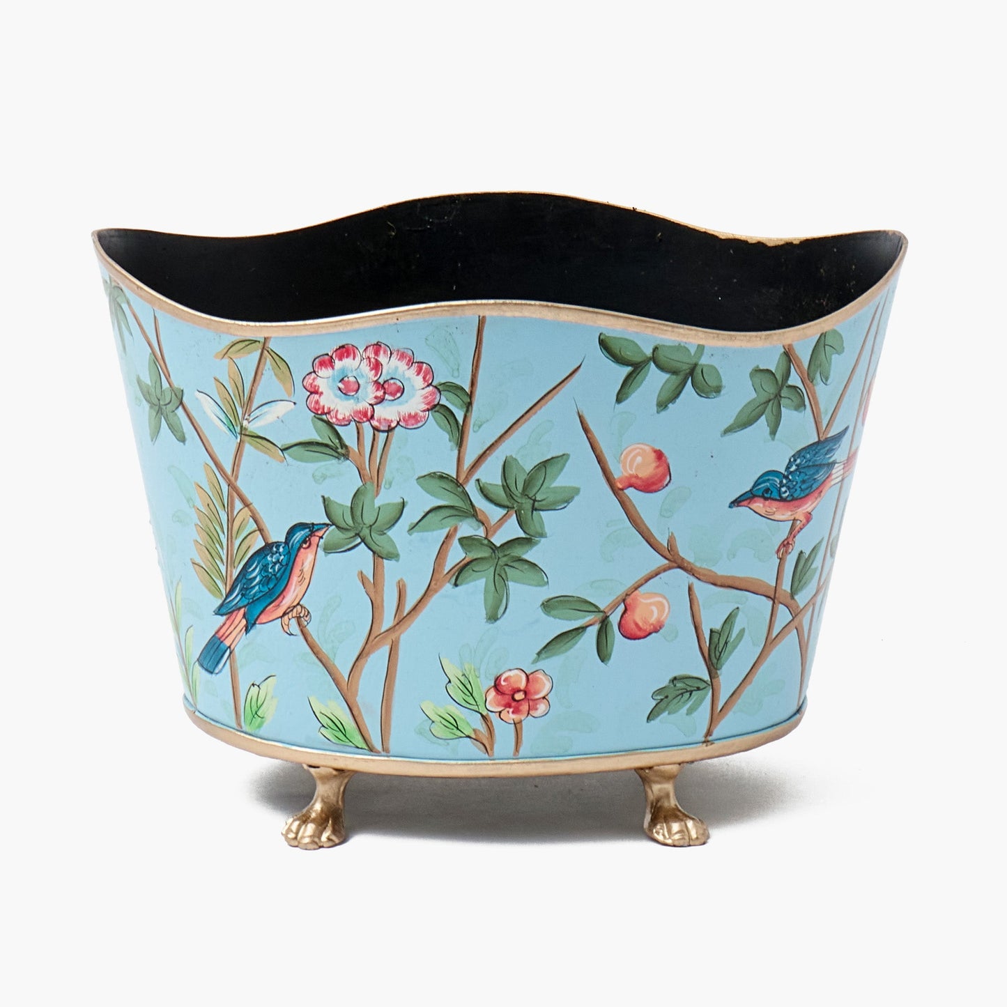 Blue Chinoiserie Tole Planter