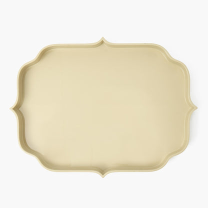 Putty Lacquer Quatrefoil Tray