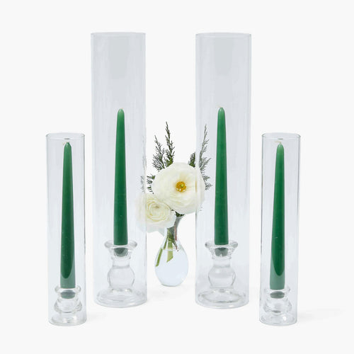 Claudia Glass Huricane Candle Holder Set
