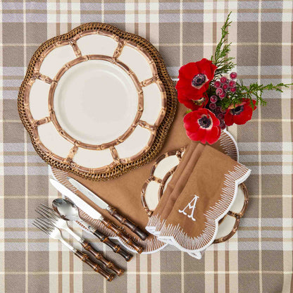 Petal Burnt Bamboo Dinner Plate