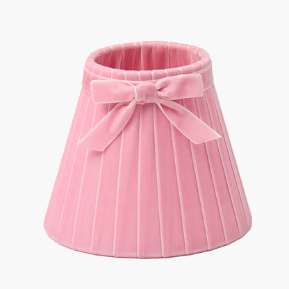 Square Rechargeable Lamp with Pink Velvet Bow Shade (18cm)
