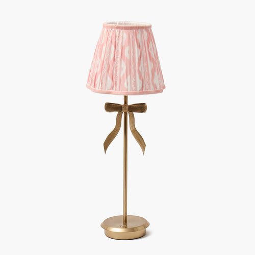 Tall Marilyn Bow Rechargeable Lamp with Pink Ikat Shade (18cm)