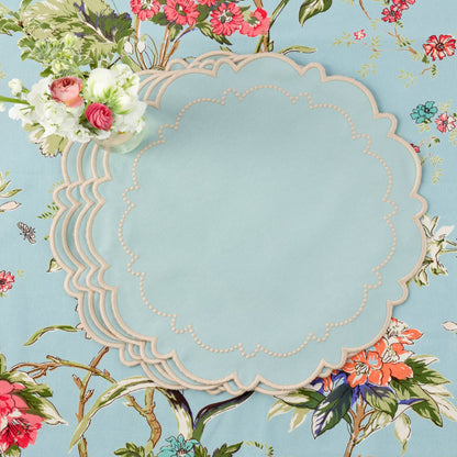 Duck Egg Blue & Sand Mariana Placemats (Set of 4)